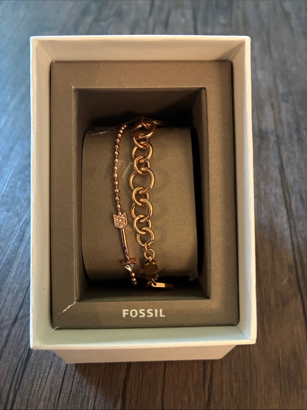 Fossil Rose Gold Bracelet Duo
